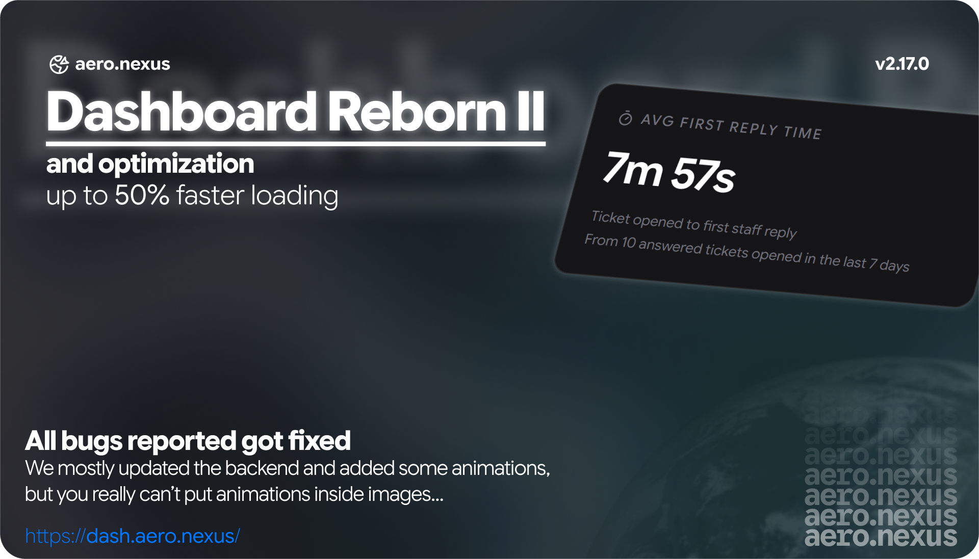 Dashboard reborn II performance and animation update in AeroNexus 2.17.0